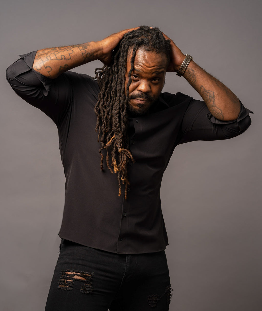 トップス AtLast Dress Shirt Muscle-Fit Dress Shirt in Black – Atlas Menswear