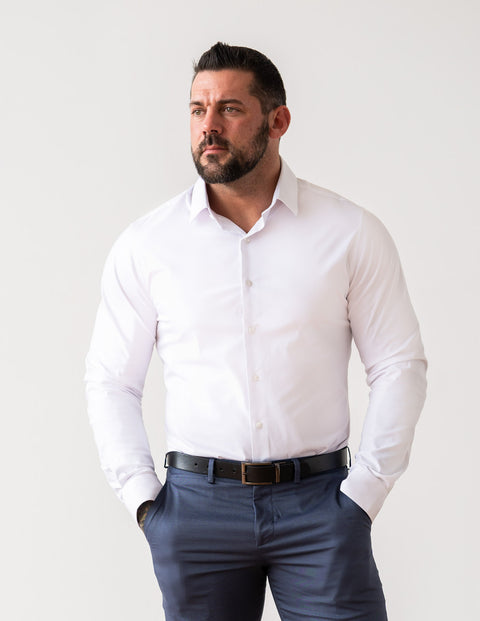 Muscle-Fit Dress Shirt in White